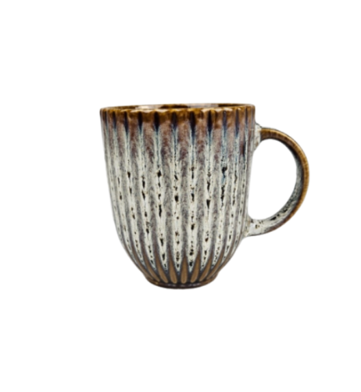 LUBIANA STONEWARE CERAMIKA / METEOR DESERT / Serwis obiadowy 48 elementów dla 12 osób / odcień piaskowo-niebieski