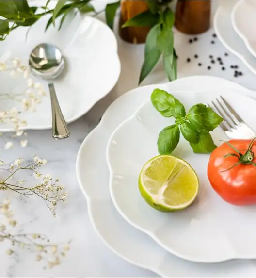 LUBIANA NAOMI Serwis obiadowy 6 osób / 18 elementów | biała porcelana