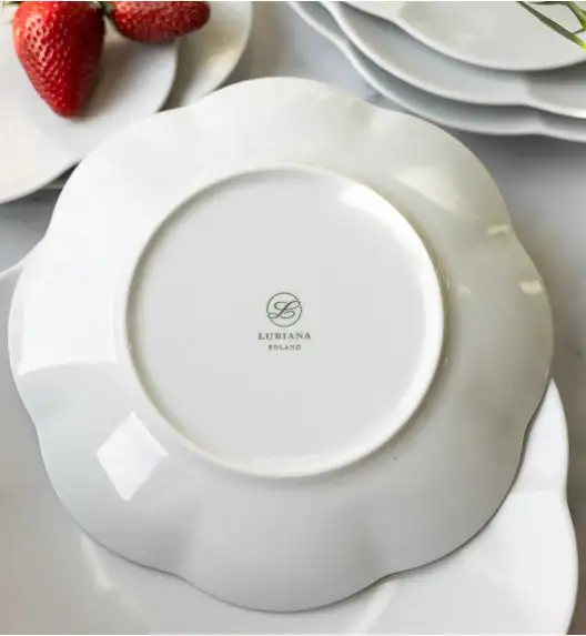 LUBIANA NAOMI Serwis obiadowy 6 osób / 18 elementów | biała porcelana