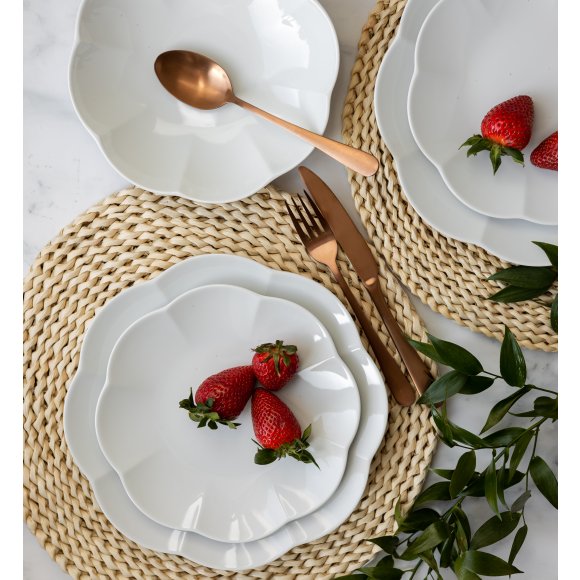 LUBIANA NAOMI Serwis obiadowy 6 osób / 18 elementów | biała porcelana