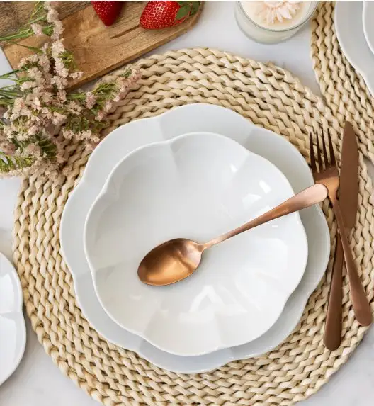 LUBIANA NAOMI Serwis obiadowy 6 osób / 18 elementów | biała porcelana