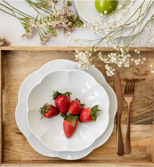 LUBIANA NAOMI Serwis obiadowy 6 osób / 18 elementów | biała porcelana