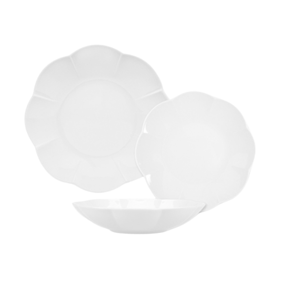 LUBIANA NAOMI Serwis obiadowy 12 osób / 36 elementów | biała porcelana
