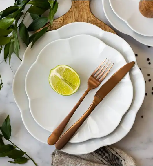 LUBIANA NAOMI Serwis obiadowy 12 osób / 36 elementów | biała porcelana