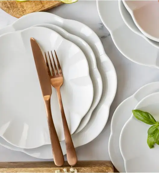 LUBIANA NAOMI Serwis obiadowy 12 osób / 36 elementów | biała porcelana