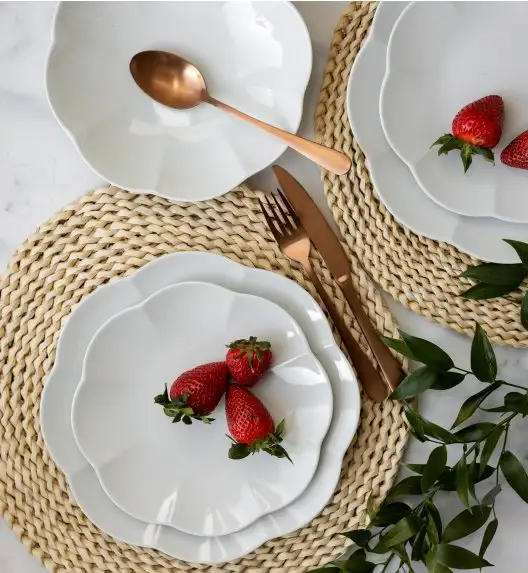 LUBIANA NAOMI Serwis obiadowy 12 osób / 36 elementów | biała porcelana