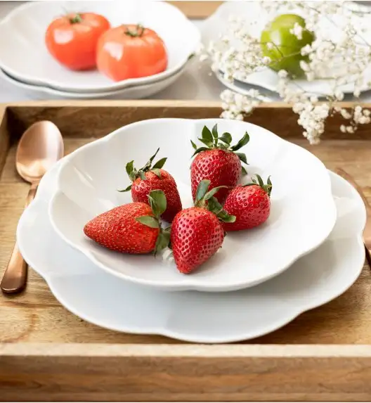 LUBIANA NAOMI Serwis obiadowy 12 osób / 36 elementów | biała porcelana