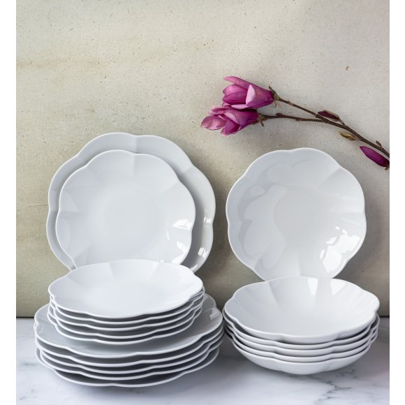 LUBIANA NAOMI Serwis obiadowy 24 os / 72 elementy | biała porcelana