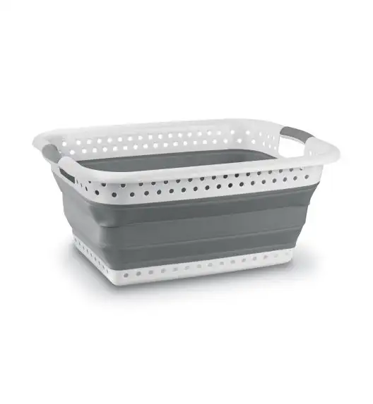 TADAR SILICO KOSZ NA PRANIE SKŁADANY 61X45X26(9)CM SZARY PP+TPR