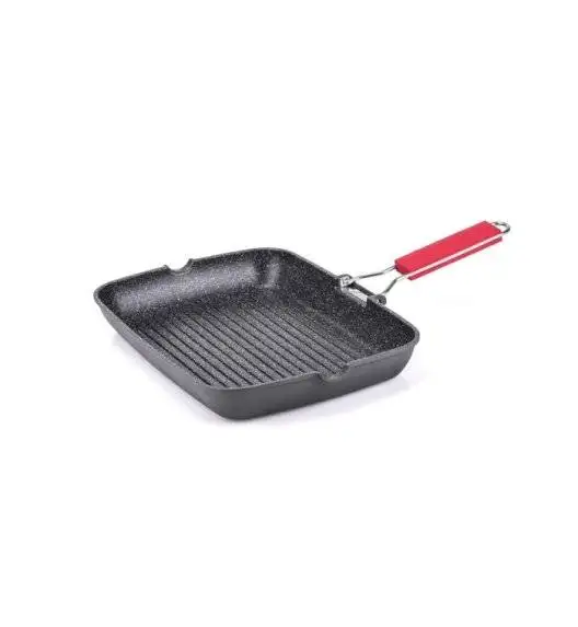 WYPRZEDAŻ! MONETA PRO GRILL Patelnia grillowa 34 x 24 cm / składana rączka / powłoka Greblon C3 / indukcja