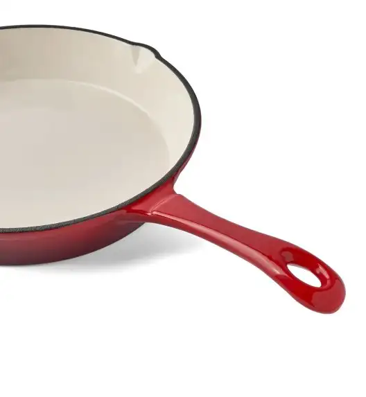 KONIGHOFFER PATELNIA ŻELIWNA EMALIOWANA OKRĄGŁA WIŚNIOWA 24X4,5CM