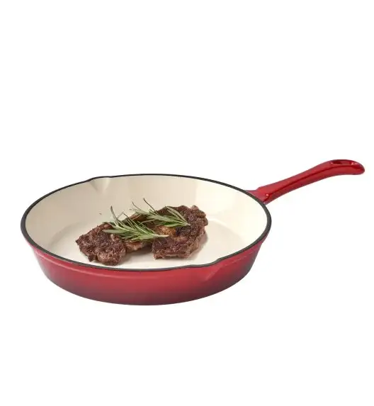 KONIGHOFFER PATELNIA ŻELIWNA EMALIOWANA OKRĄGŁA WIŚNIOWA 24X4,5CM