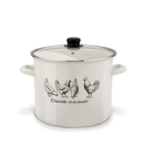 TADAR EMALIOWANY GARNEK 26CM O KURCZAKI....POKRYWA/SZ