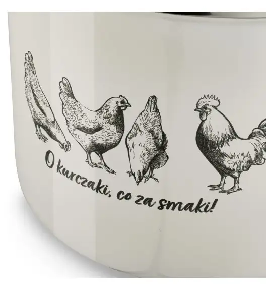 TADAR EMALIOWANY GARNEK 26CM O KURCZAKI....POKRYWA/SZ