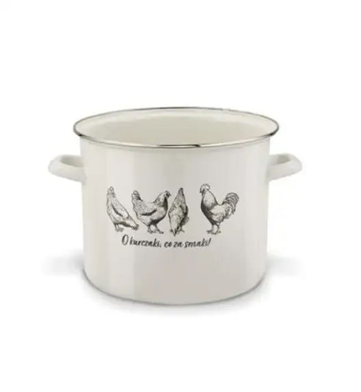 TADAR EMALIOWANY GARNEK 30CM O KURCZAKI....POKRYWA/SZ