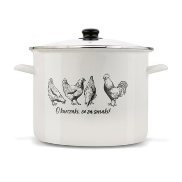 TADAR EMALIOWANY GARNEK 30CM O KURCZAKI....POKRYWA/SZ