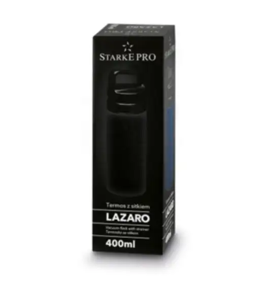 STARKE PRO LAZARO BUTELKA TERMICZNA Z SITKIEM 400ML CZARNA