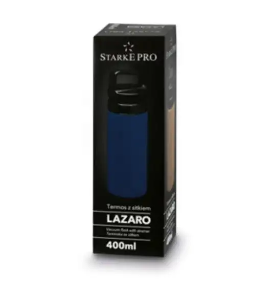 STARKE PRO LAZARO BUTELKA TERMICZNA Z SITKIEM 400ML GRANATOWA