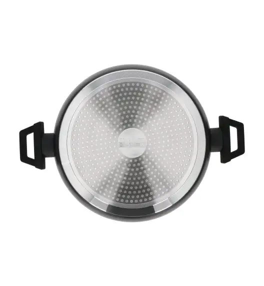 ZWIEGER FORTE Garnek płaski 3,8 L z pokrywką 28 cm / czarny / aluminium