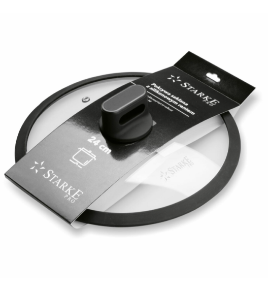 STARKE PRO Pokrywka uniwersalna 24 cm | szkło | silikonowy rant
