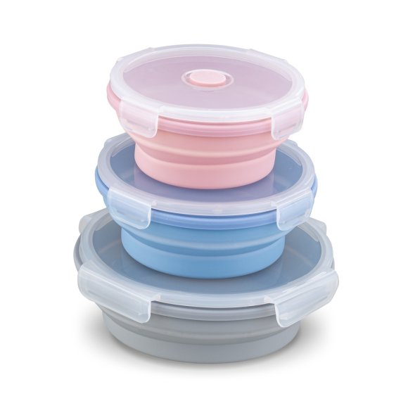 KONIGHOFFER ZESTAW 3 SKŁADANYCH POJEMNIKÓW OPTIMA 0,5L+0,75L+1,1L