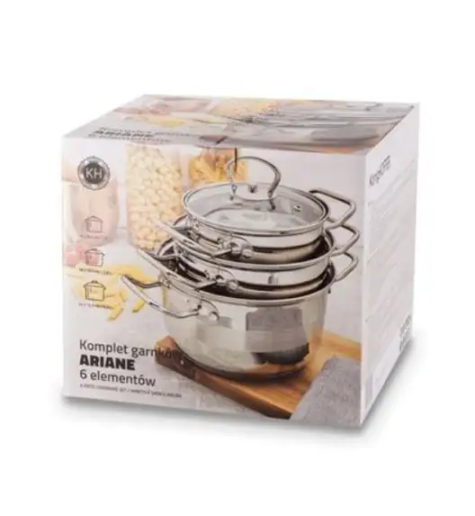 KONIGHOFFER KPL.GARNKÓW ARIANE 6ELEM. (G:14,18,22CM) INDUKCJA