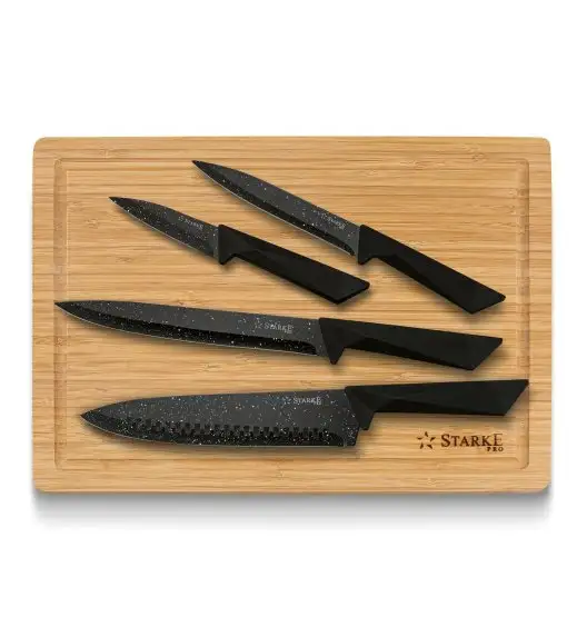 STARKE PRO SIRIUS KPL.4 NOŻY Z DESKĄ BAMBUSOWĄ 36X25X1,8CM