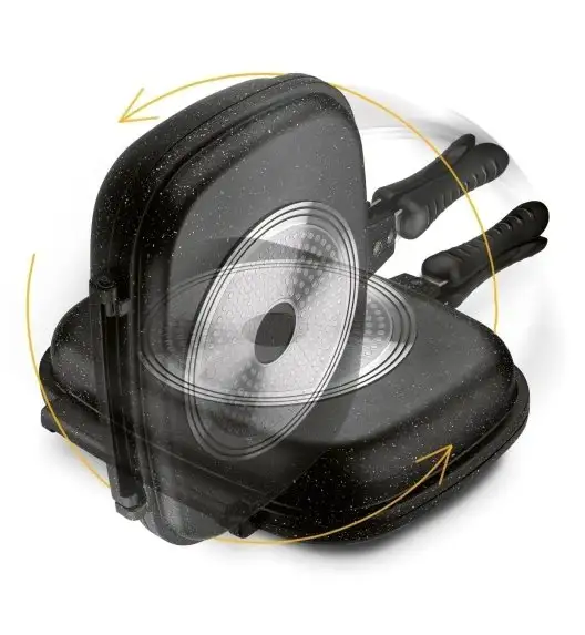 KONIGHOFFER PATELNIA DWUSTRONNA, ZAMYKANA DOPPIO MARBLE 32X24X7,5 CM INDUKCJA