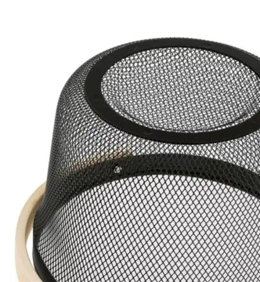 TADAR KOSZYK Z DREWNIANĄ RĄCZKĄ OKRĄGŁY 26X26X18CM CZARNY