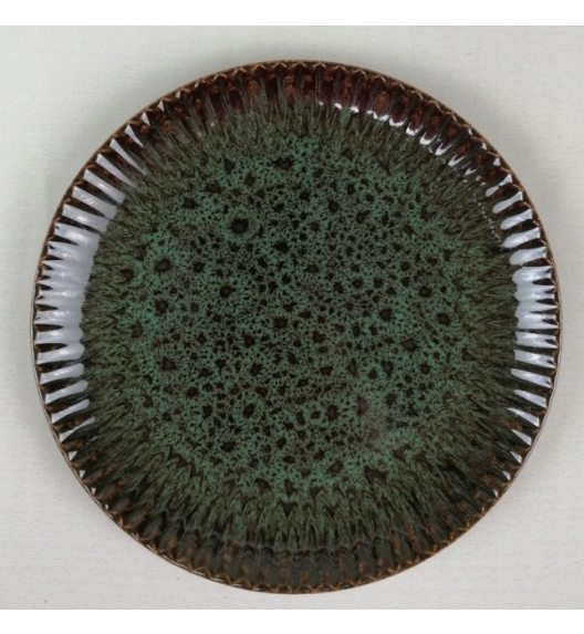 LUBIANA STONEWARE COSMOS ZIELONY / 12x Talerz deserowy 20,5 cm / odcień zieleni