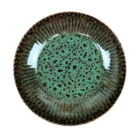 LUBIANA STONEWARE JADE ZIELONY / 12x Talerz głęboki 22 cm / odcień zieleni