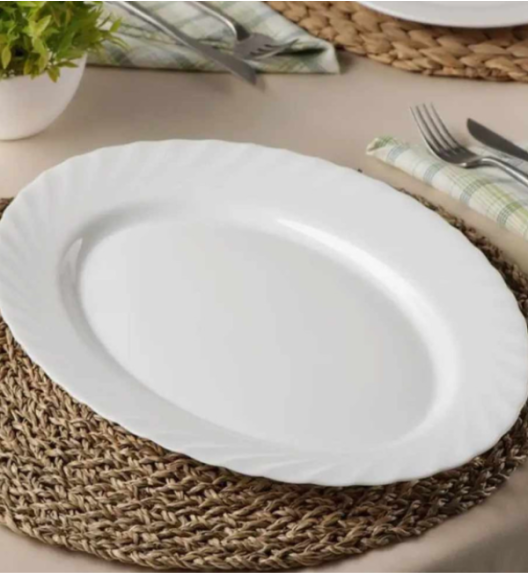 LUMINARC TRIANON Półmisek owalny 29 cm / biały / szkło hartowane