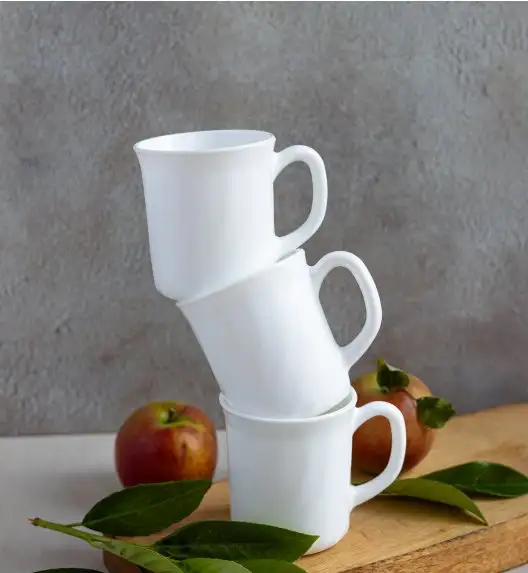 LUMINARC TRIANON 6 szt - Kubek 290 ml | biały | szkło hartowane 