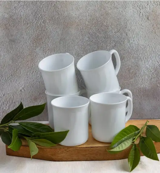 LUMINARC TRIANON 6 szt - Kubek 290 ml | biały | szkło hartowane 