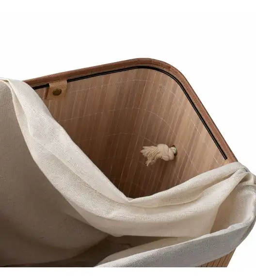 TADAR Kosz na pranie XXL duży / dwie komory / bambusowy