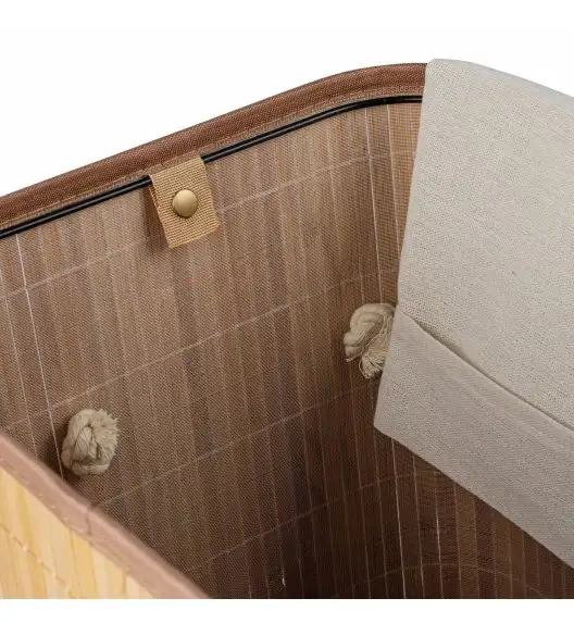 TADAR Kosz na pranie XXL duży / dwie komory / bambusowy