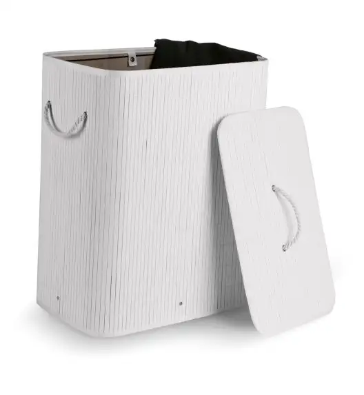 TADAR KOSZ BAMBUSOWY 2 KOMORY BIAŁY 105L 52X32X63CM