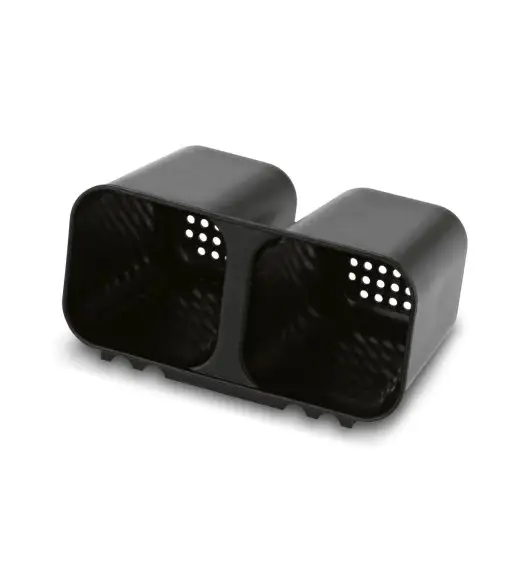 TADAR SUSZARKA DO NACZYŃ 2-POZIOMOWA Z PLAST. OCIEK. I TACA CZARNA 43X32X27CM + DREWNIANE UCHWYTY