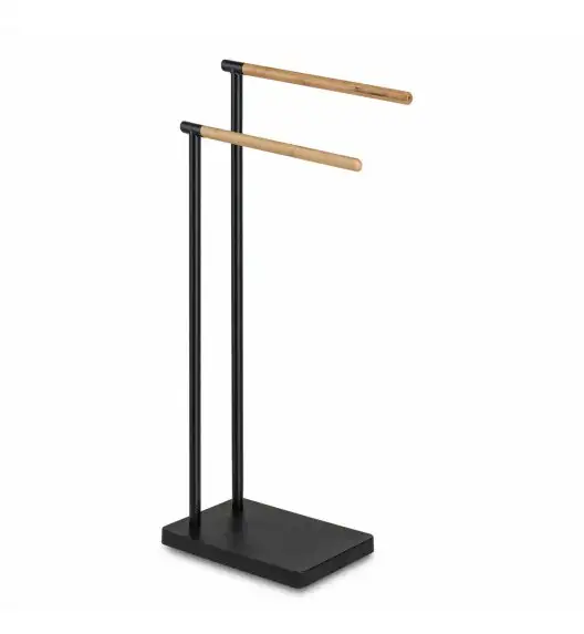 TADAR WIESZAK NA RĘCZNIKI ŁAZIENKOWE PODWÓJNY WOOD CZARNY 37X20,5X79,5CM