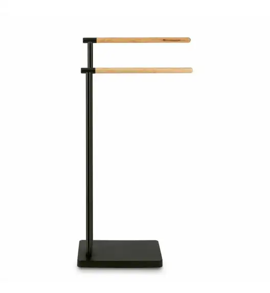 TADAR WIESZAK NA RĘCZNIKI ŁAZIENKOWE PODWÓJNY WOOD CZARNY 37X20,5X79,5CM