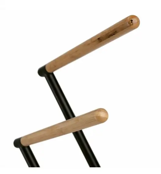 TADAR WIESZAK NA RĘCZNIKI ŁAZIENKOWE PODWÓJNY WOOD CZARNY 37X20,5X79,5CM