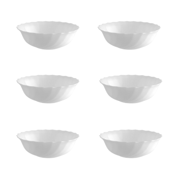 LUMINARC TRIANON 6 szt - Salaterka 16 cm / 500 ml / szkło hartowane