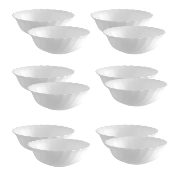 LUMINARC TRIANON 12 szt - Salaterka 16 cm / 500 ml / szkło hartowane