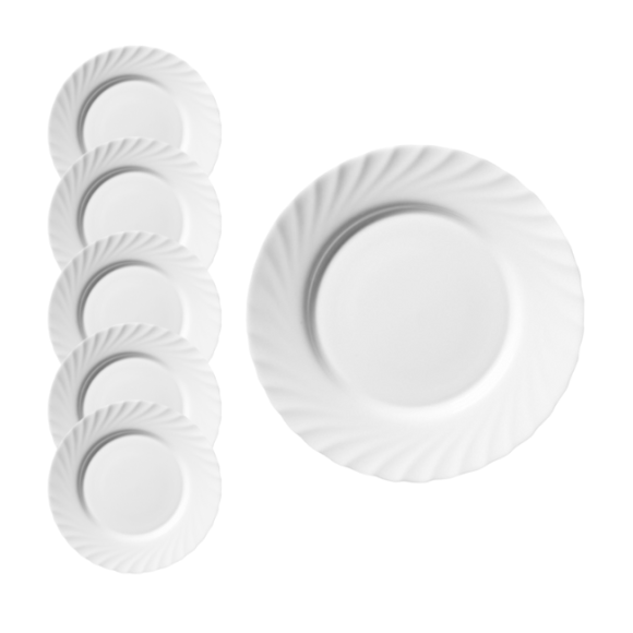 LUMINARC TRIANON 6 szt - Talerz deserowy 15,5 cm / biały / szkło hartowane