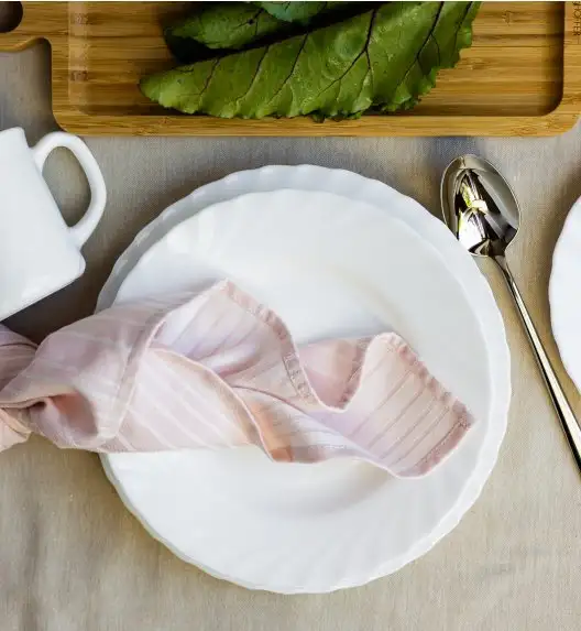 LUMINARC TRIANON 6 szt - Talerz deserowy 15,5 cm / biały / szkło hartowane