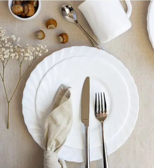 LUMINARC TRIANON 6 szt - Talerz deserowy 15,5 cm / biały / szkło hartowane