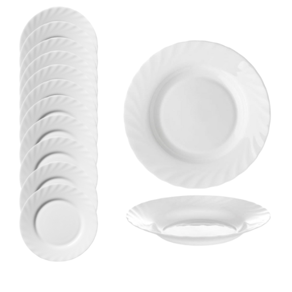 LUMINARC TRIANON 12 szt - Talerz głęboki 22,5 cm / szkło hartowane