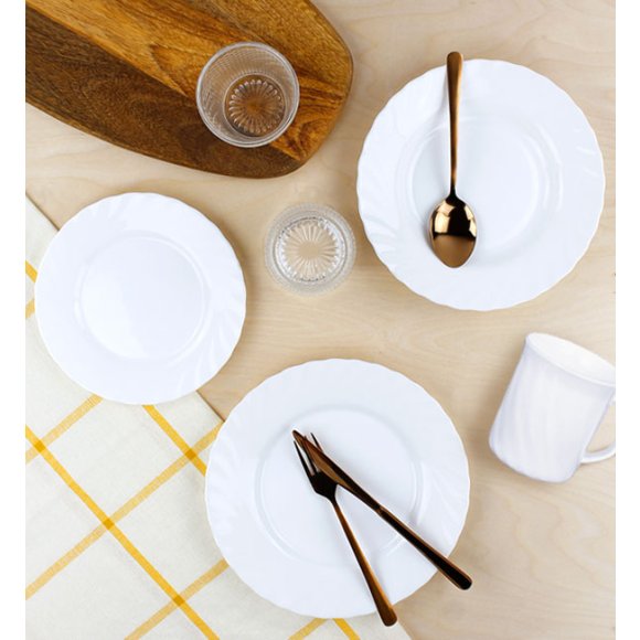 LUMINARC TRIANON Komplet obiadowy 48 el dla 12 os / szkło hartowane 