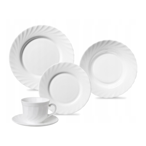 LUMINARC TRIANON Komplet obiadowo - kawowy 90 el dla 18 os / szkło hartowane 