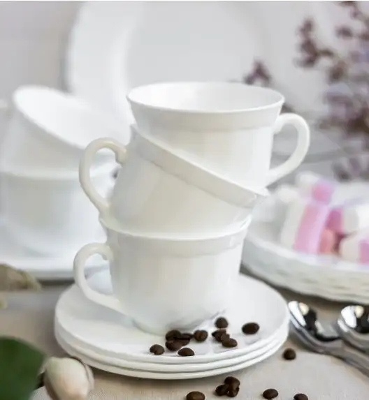 LUMINARC TRIANON Komplet obiadowo - kawowy 90 el dla 18 os / szkło hartowane 